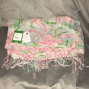 Stunning blue pink and green Lilly Pulitzer scarf